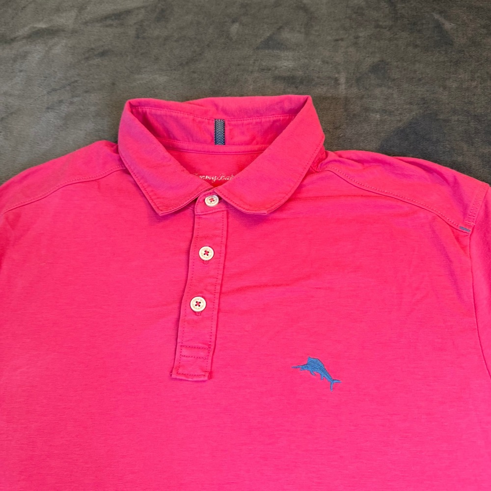 Tommy Bahama IslandZone Pink‎ Polo Shirt Short Sleeve Mens Size Medium